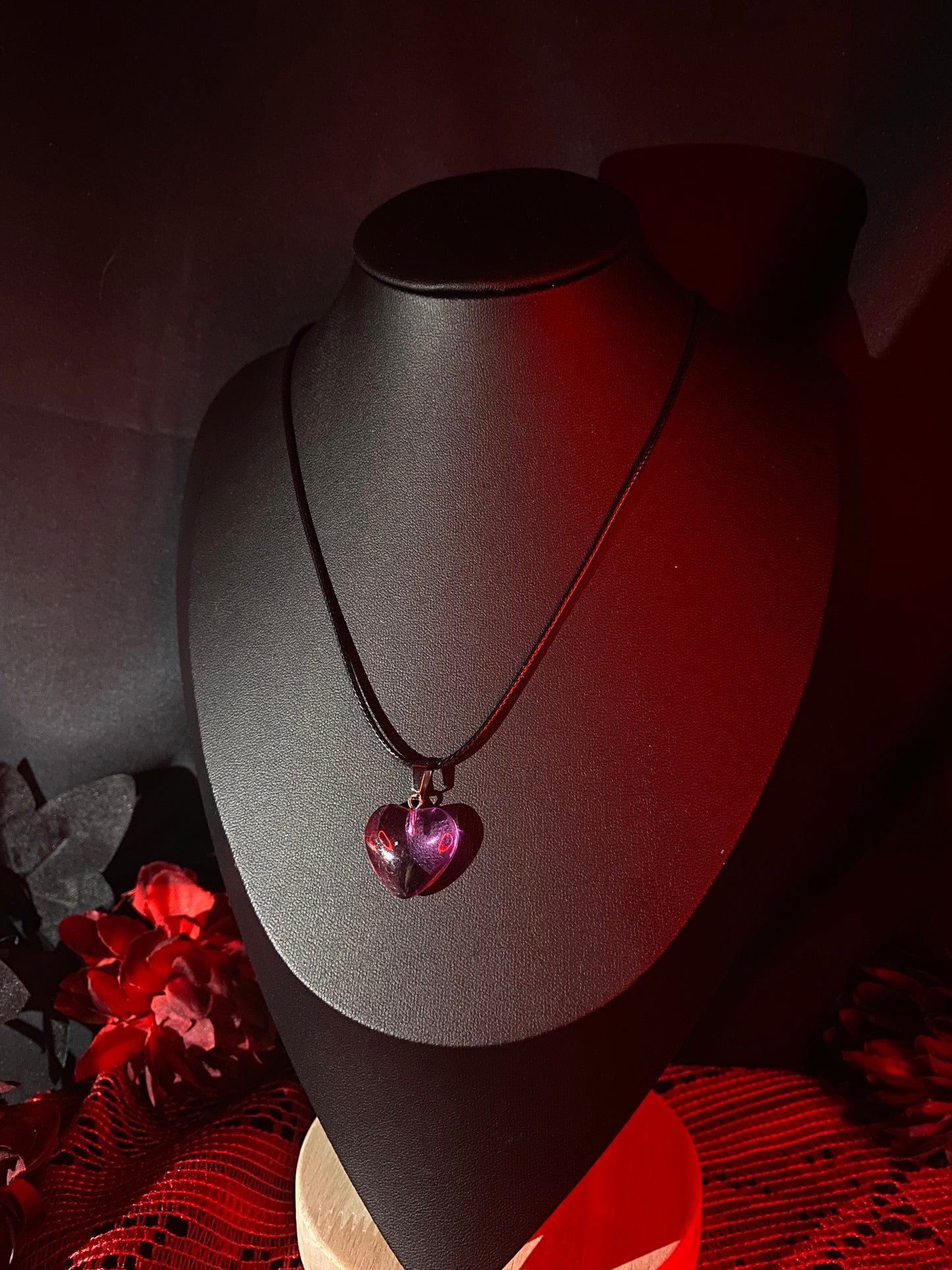 Heart Charm Cord Necklaces